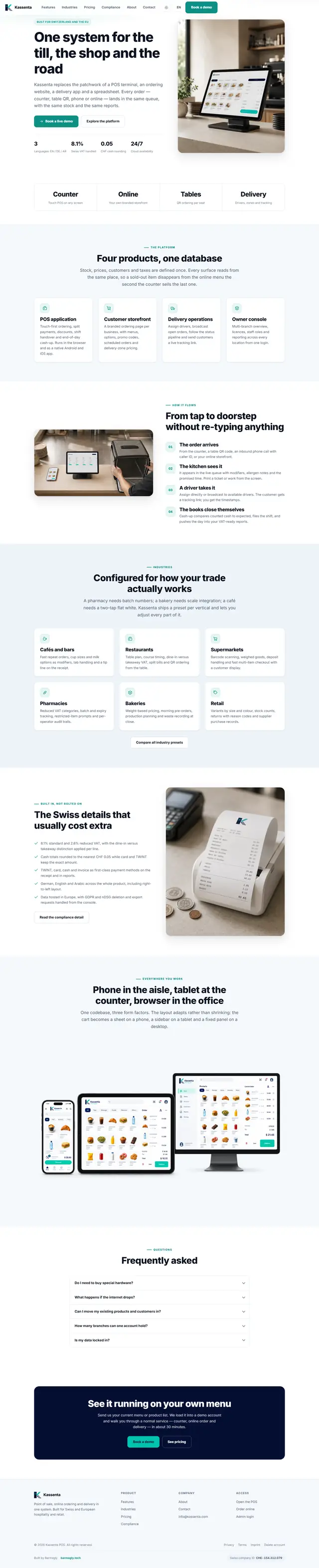 Kassenta — Cloud Multi-Tenant POS System