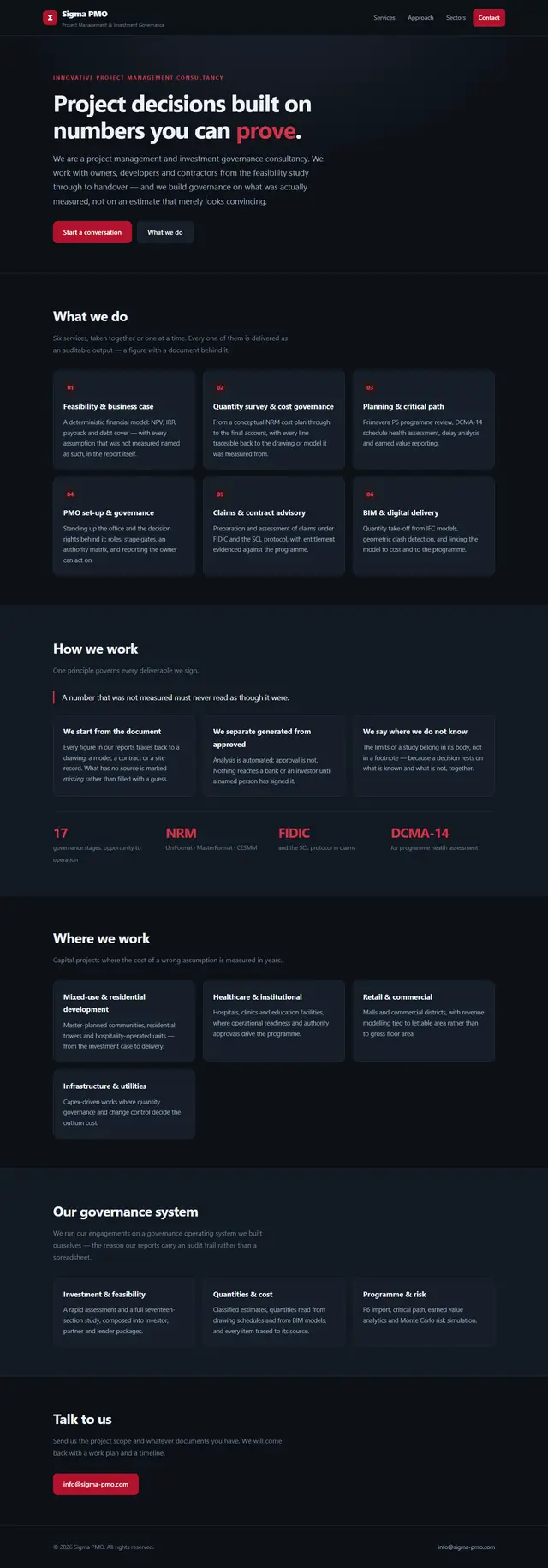 Sigma PMO — Project & Investment Governance Platform