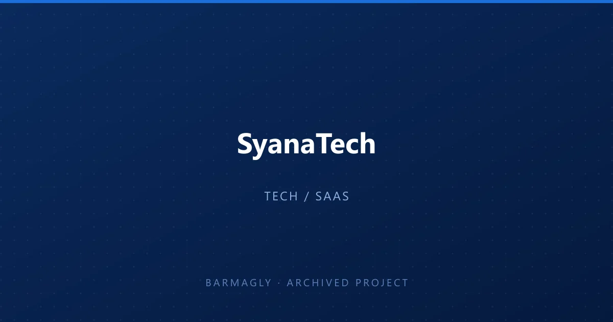 SyanaTech — Home Maintenance Marketplace