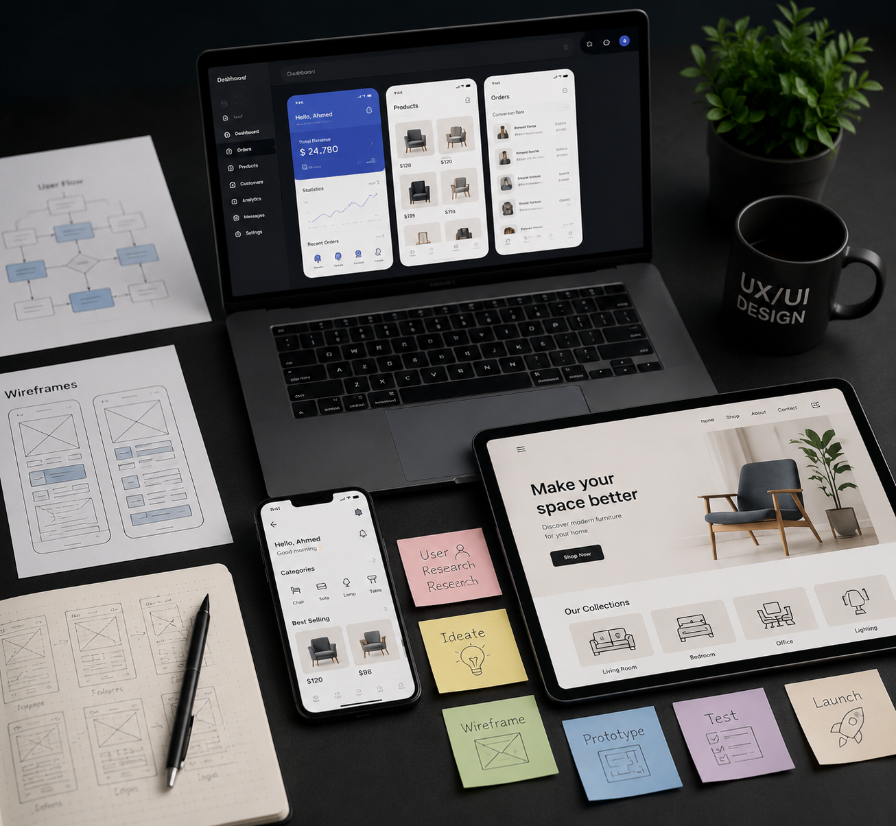 تصميم تجربة وواجهة المستخدم UI/UX
